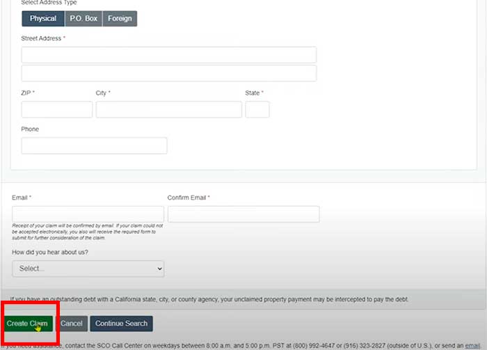 create claim california unclaimed property