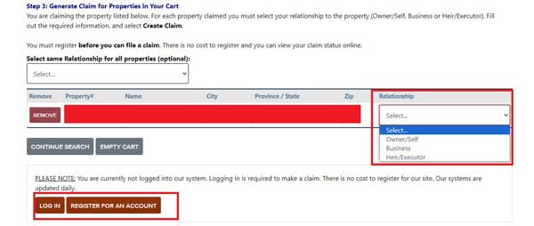 CLAIMANT RELATIONSHIP GEORGIA UNCLAIMED PROPERTY