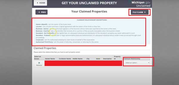 FILE CLAIM MICHIGAN UNCLAIMED PROPERTY