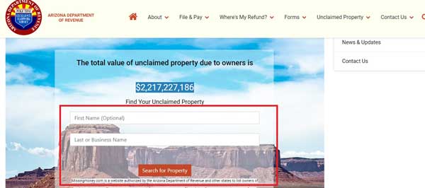 FIND YOUR UNCLAIMED PROPERTY ARIZONA UNCLAIMED PROPERTY