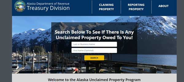 HOME PAGE ALASKA UNCLAIMED PROPERTY