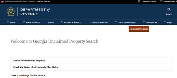 HOME PAGE GEORGIA UNCLAIMED PROPERTY