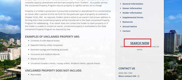 LINK SEARCH NOW HAWAII UNCLAIMED PROPERTY