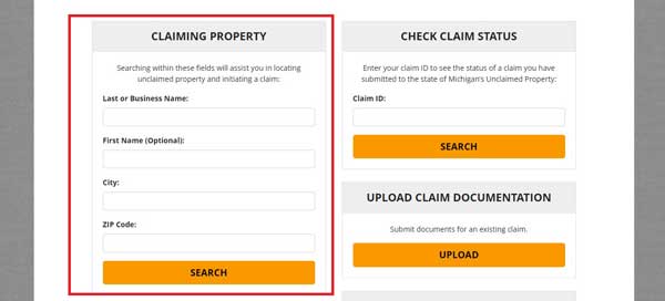 SEARCH UNCLAIMED PROPERTY MICHIGAN UNCLAIMED PROPERTY