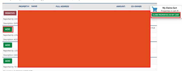 CLAIM PROPERTIES IN MY CART VERMONT UNCLAIMED PROPERTY