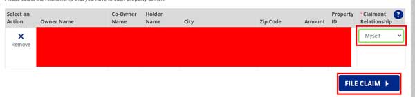 CLAIMANT RELATIONSHIP NEW HAMPSHIRE UNCLAIMED PROPERTY