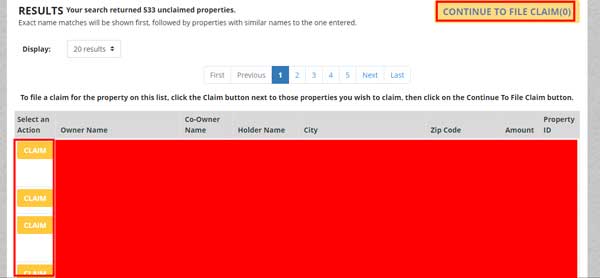 CONTINUE TO FILE CLAIM NEW HAMPSHIRE UNCLAIMED PROPERTY