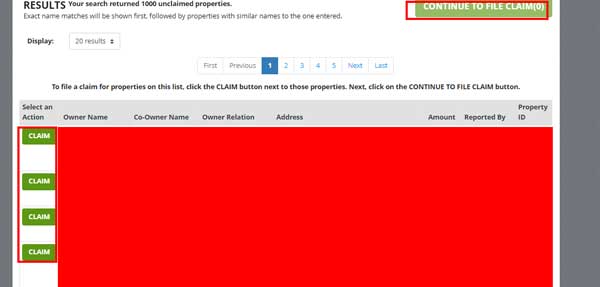 CONTINUE TO FILE CLAIM NORTH CAROLINA UNCLAIMED PROPERTY