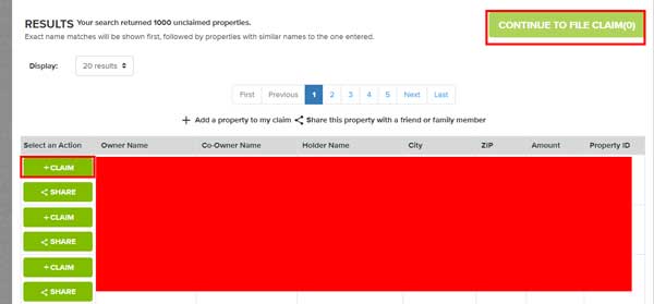 CONTINUE TO FILE CLAIM UTAH UNCLAIMED PROPERTY