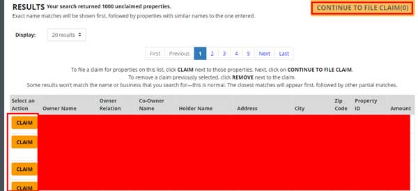CONTINUE TO FILE CLAIM WASHINGTON UNCLAIMED PROPERTY