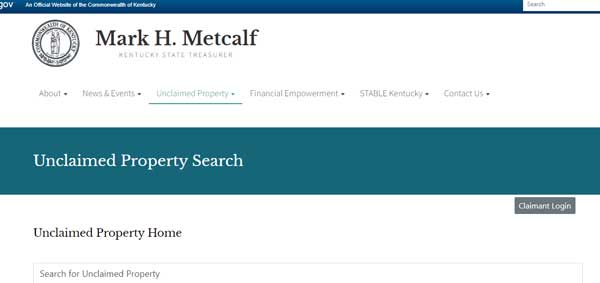 HOME PAGE KENTUCKY UNCLAIMED PROPERTY