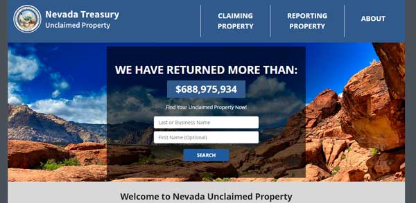 HOME PAGE NEVADA UNCLAIMED PROPERTY