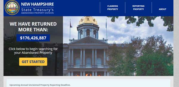 HOME PAGE NEW HAMPSHIRE UNCLAIMED PROPERTY