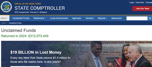 HOME PAGE NEW YORK UNCLAIMED PROPERTY