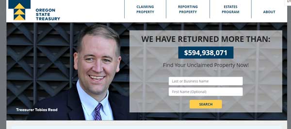 HOME PAGE OREGON UNCLAIMED PROPERTY