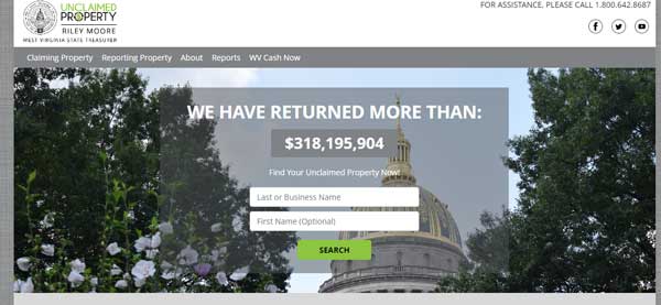 HOME PAGE WEST VIRGINIA UNCLAIMED PROPERTY