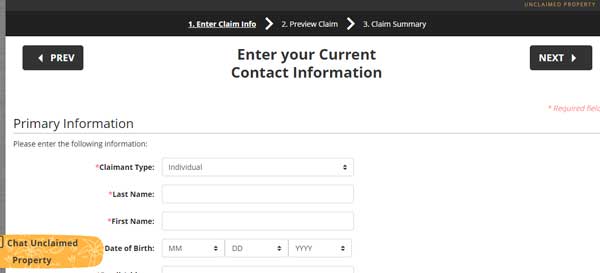 PRIMARY INFORMATION WYOMING UNCLAIMED PROPERTY
