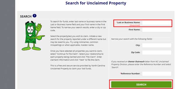 SEARCH FOR UNCLAIMED PROPERTY NORTH CAROLINA UNCLAIMED PROPERTY